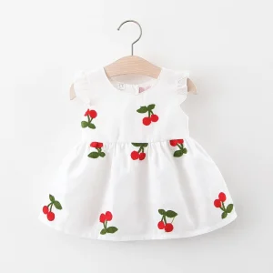 Cherry Embroidered Princess Dress