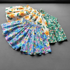 Children's Floral Wide-Leg