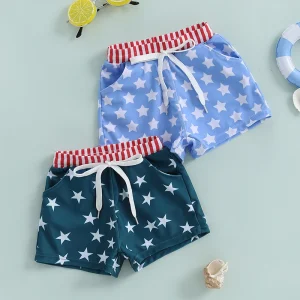 Kids Independence Day Star Print Swim Trunks