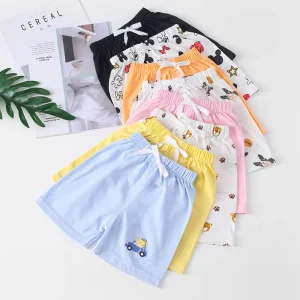 1pcs Pure Cotton Summer Kids Shorts Boys Girls Solid Color