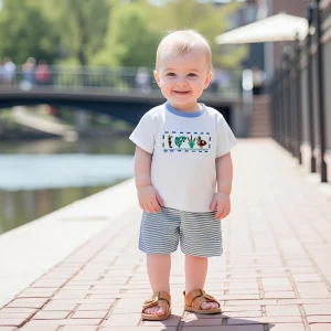 Adorable Infant Boy Casual Wear Sleeveless Dinosaur Print