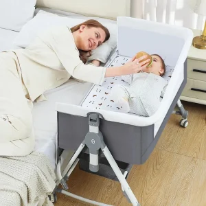 Baby Bassinet, 5-in-1 Infant Bedside Crib with Changing Table